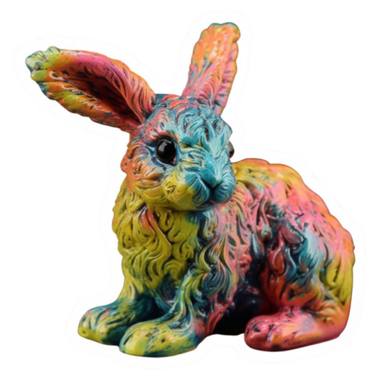 Rainbow Ceramic Bunny Sticker