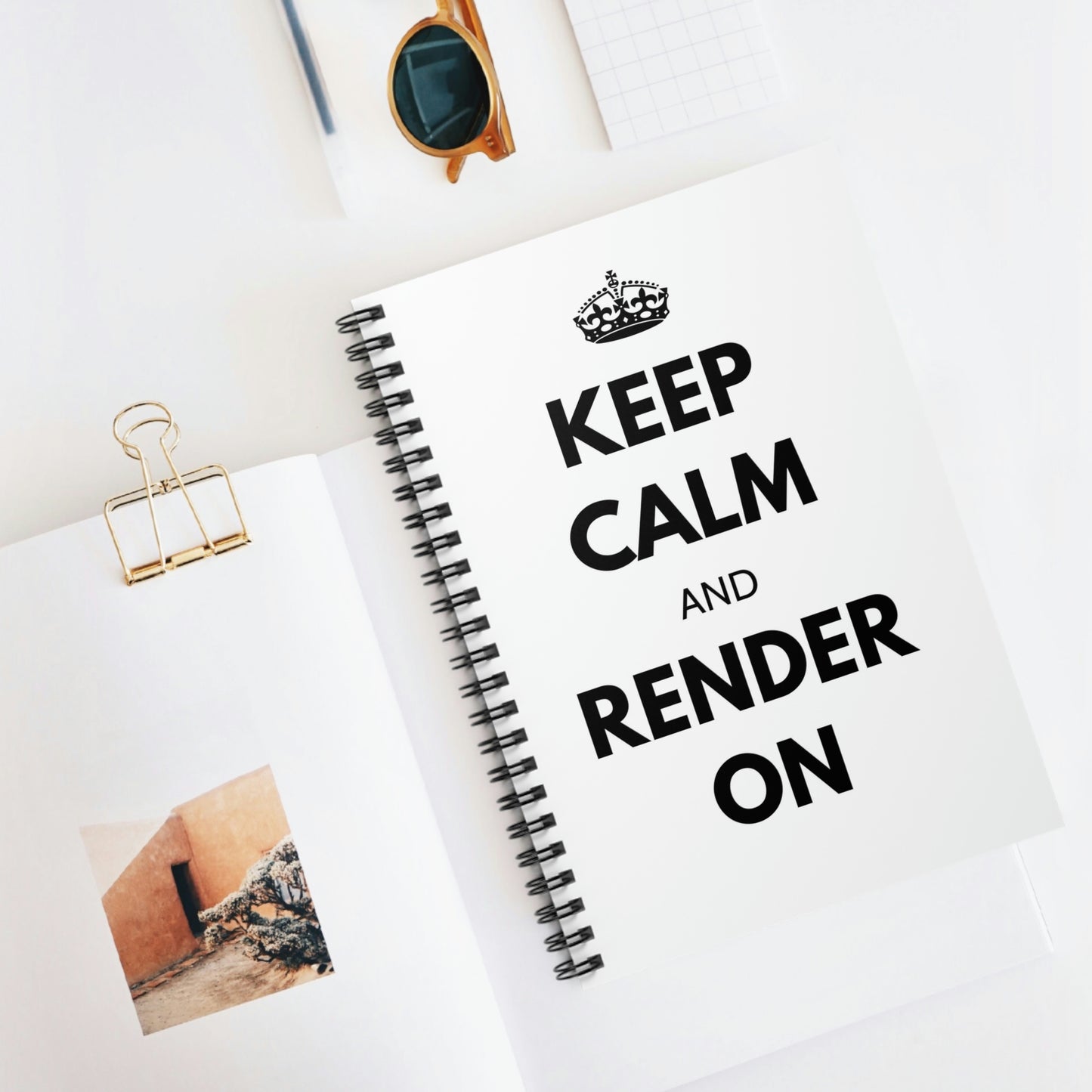 Keep Calm and Render On Spiral Notebook - Ruled Line