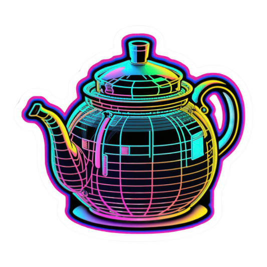 Neon Vaporwave Teapot Sticker
