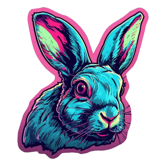 Neon Bunny Sticker